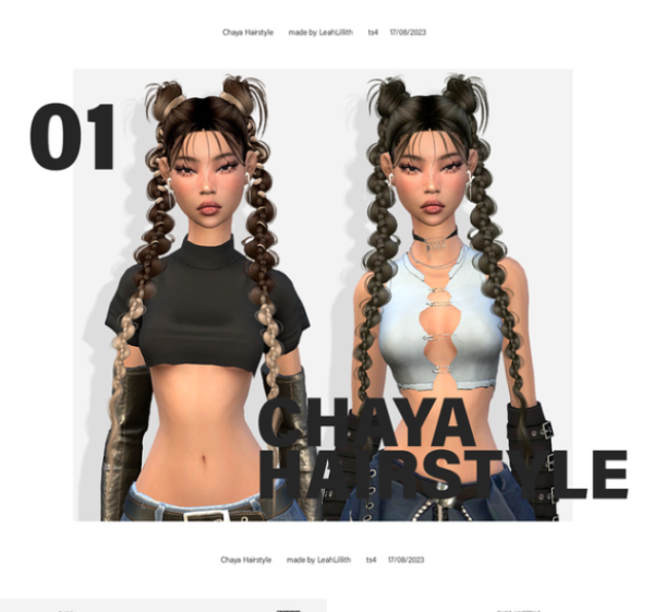 Alpha Chaya Hairstyle by simsfinds - The Sims 4 Custom Content