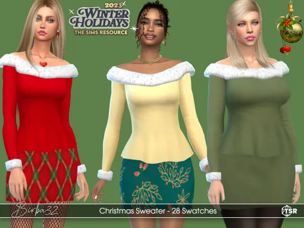 Maxis Match Christmas 2023 Sweater - The Sims 4 Custom Content