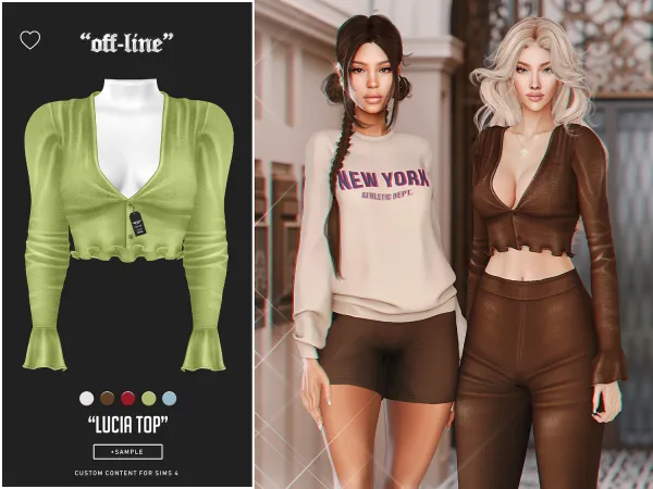 Alpha Off Line Lucia Top Sample by bergdorfsims - The Sims 4 Custom Content