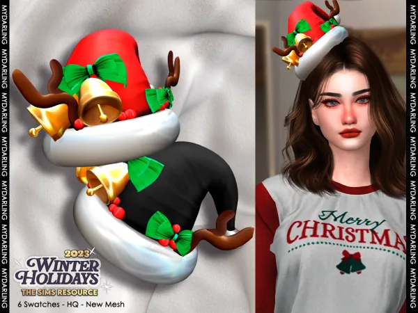 Alpha Christmas hat NA 341 - The Sims 4 Custom Content