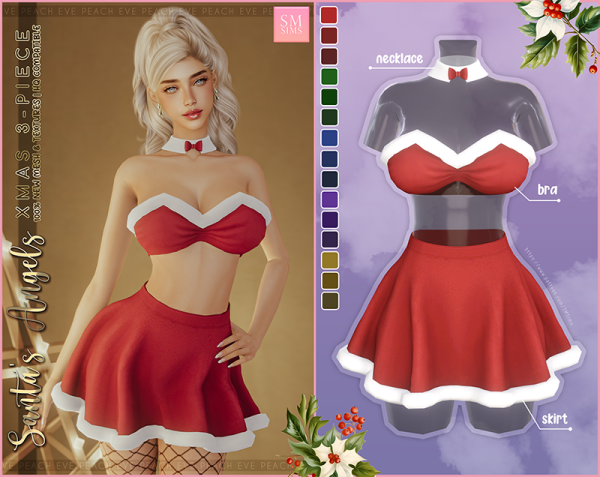 Alpha Santa's Angels Xmas 3 Piece by smsims - The Sims 4 Custom Content
