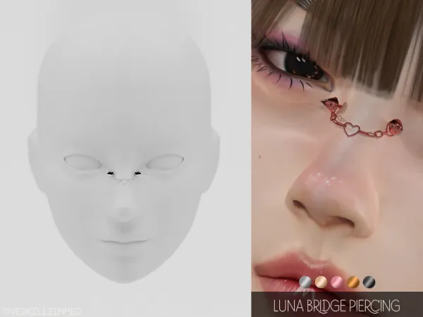 Alpha Luna bridge piercing by overkillsimmer - The Sims 4 Custom Content