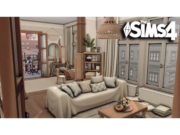 Maxis Match Cozy Boho apartment by bojanasims - The Sims 4 Custom Content
