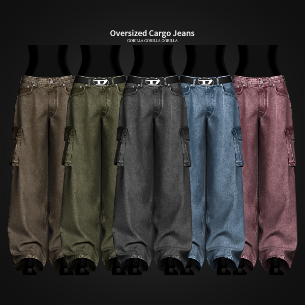 Alpha Oversized Cargo Jeans by simsfinds - The Sims 4 Custom Content