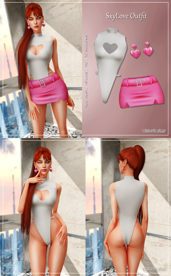 Alpha SxyLove Outfit se't by simsfinds - The Sims 4 Custom Content