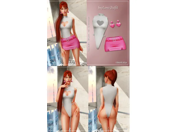 Alpha SxyLove Outfit se't by wisteria_sims4 - The Sims 4 Custom Content