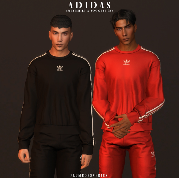 Alpha ADIDAS sweatshirt joggers (male) by simsfinds - The Sims 4 Custom Content