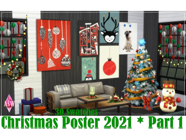 Maxis Match Christmas Poster 2021 Part 1 by AnnettsSims4Welt - The Sims 4 Custom Content