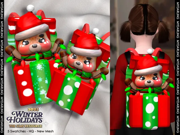 Alpha cute christmas 2023 backpack - The Sims 4 Custom Content