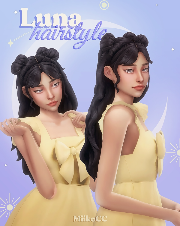 Maxis Match Luna hair (early access version) by simsfinds - The Sims 4 Custom Content