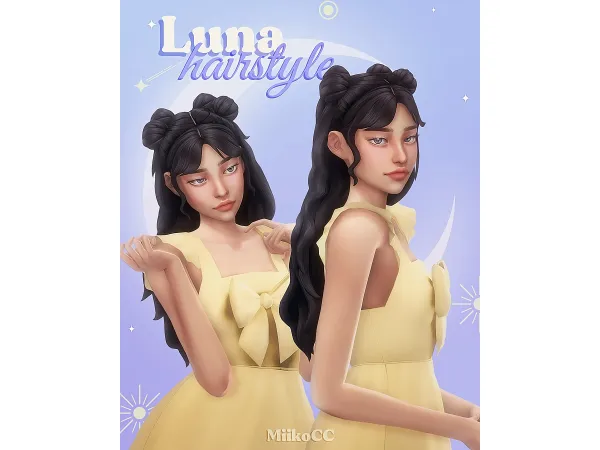 Maxis Match Luna hair (early access version) by Miiko - The Sims 4 Custom Content