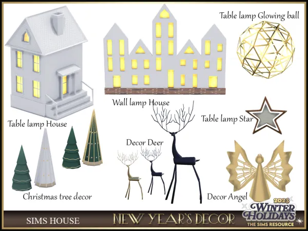 Mix NEW YEAR'S DECOR - The Sims 4 Custom Content