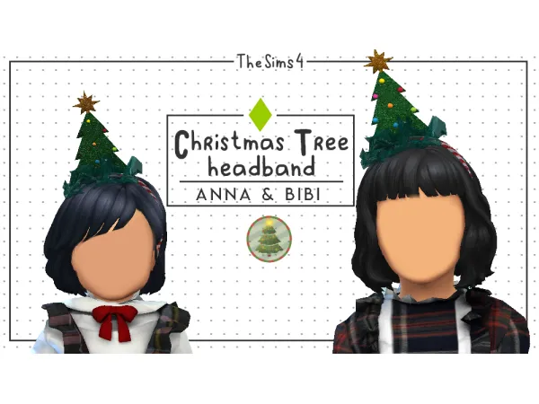 Mix Christmas Tree Headband [AnnaBibi] by anna_bibi - The Sims 4 Custom Content