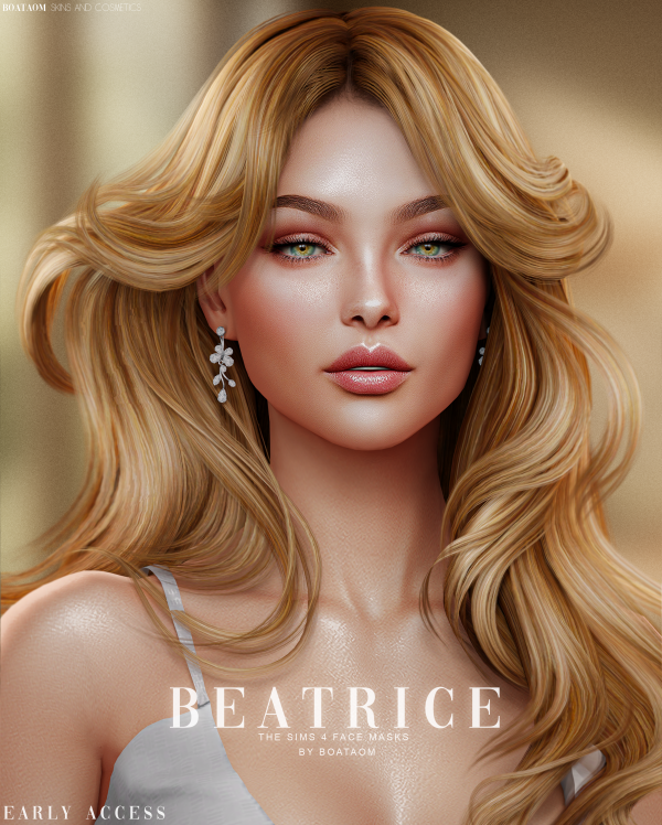 Alpha BEATRICE FACE MASKS AND SKIN OVERLAY by simsfinds - The Sims 4 Custom Content
