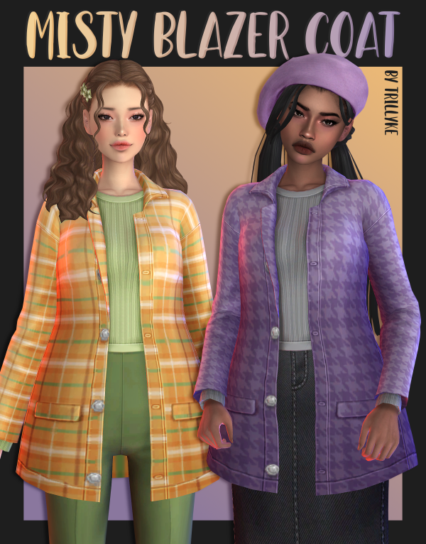 Maxis Match Misty Blazer Coat by simsfinds - The Sims 4 Custom Content