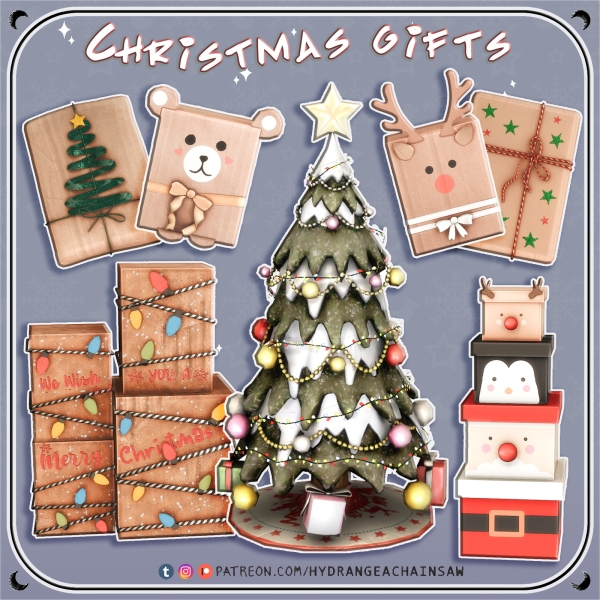 Mix Snowy Christmas Tree by hydrangeachainsaw - The Sims 4 Custom Content