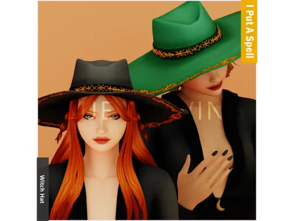 Maxis Match Blue Craving Modern Witch Hat - The Sims 4 Custom Content