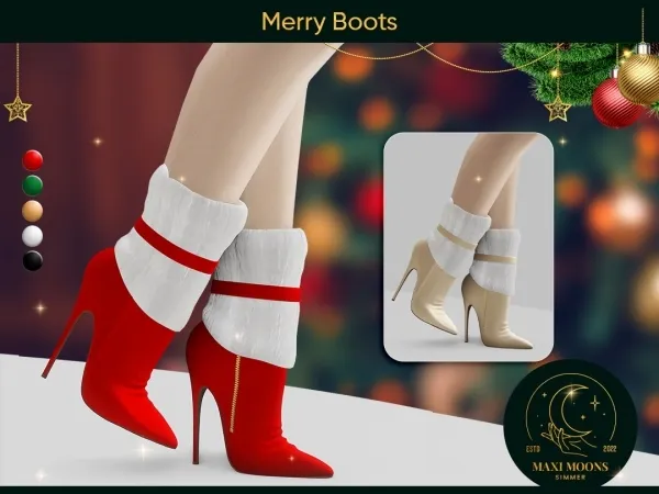 Alpha Merry Boots - The Sims 4 Custom Content