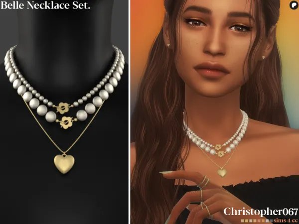 Mix Belle Necklace Set by christopher067 - The Sims 4 Custom Content