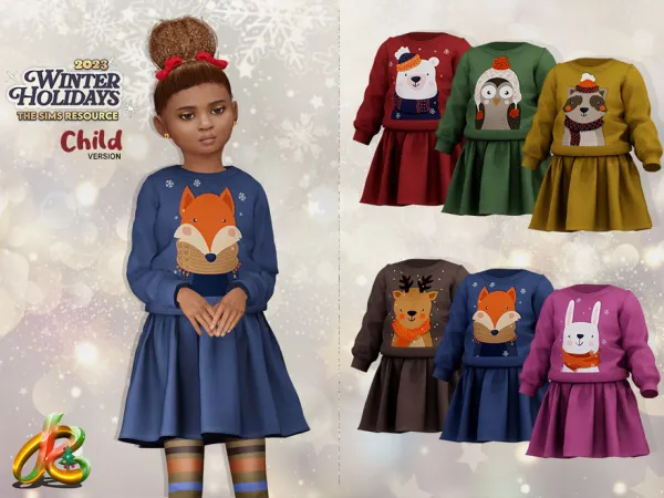 Alpha Child Dress 260 Winter Holidays - The Sims 4 Custom Content