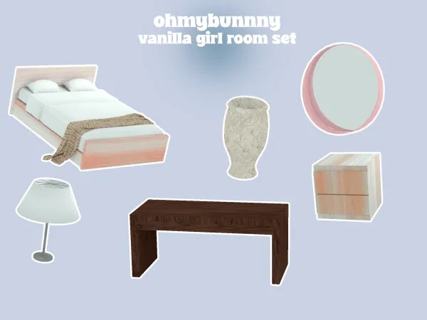 Alpha BABY VANILLA GIRL ROOM SET by ohmybunnny2 - The Sims 4 Custom Content