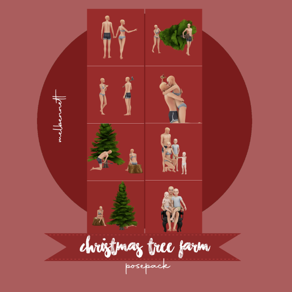 Mix Christmas Tree Farm Posepack by melbennett - The Sims 4 Custom Content