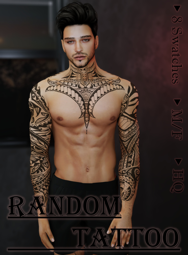 Mix [AlisaSour] Tattoo Random 4 by simsfinds - The Sims 4 Custom Content