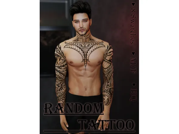 Mix [AlisaSour] Tattoo Random 4 - The Sims 4 Custom Content