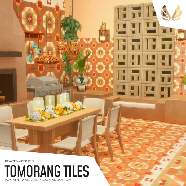 Maxis Match Tomorang Tiles For Rent Wall and Floor Addon by simsfinds - The Sims 4 Custom Content