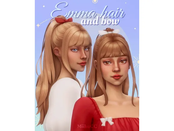 Maxis Match Emma hair bow by miikocc - The Sims 4 Custom Content