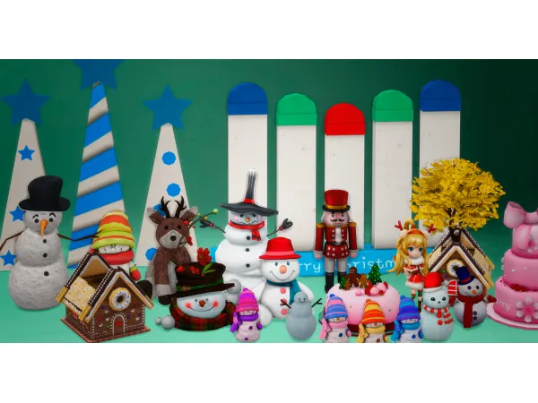 Mix Season's Greetings (16 ITEMS) Jennisims by Jennifer - The Sims 4 Custom Content