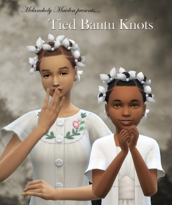 Maxis Match Advent Weekend 3 Tied Bantu Knots by simsfinds - The Sims 4 Custom Content