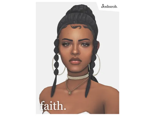 Mix Faith Hair by jo_se_oh - The Sims 4 Custom Content