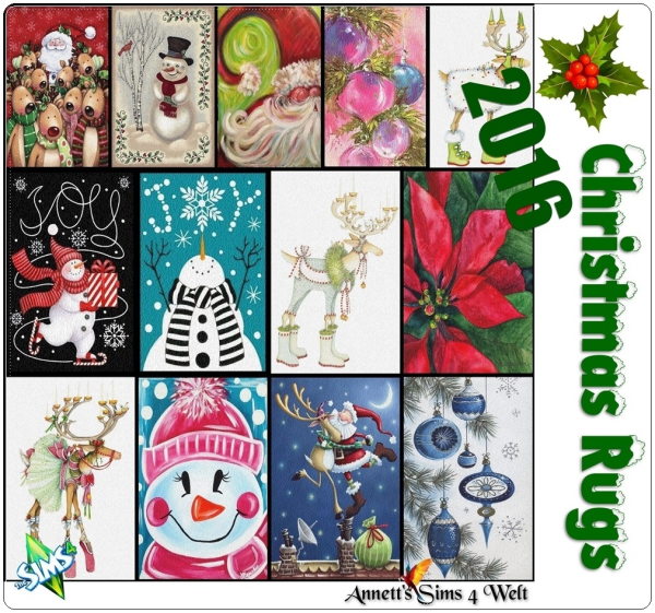 Mix Christmas Rugs 2016 by simsfinds - The Sims 4 Custom Content