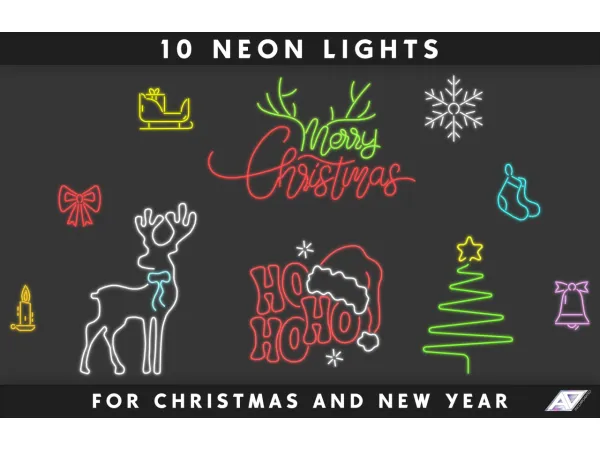 [SET] 10 Neon Lights for Christmas and New Year 500 FOLLOWERS GIFT - The Sims 2 Custom Content