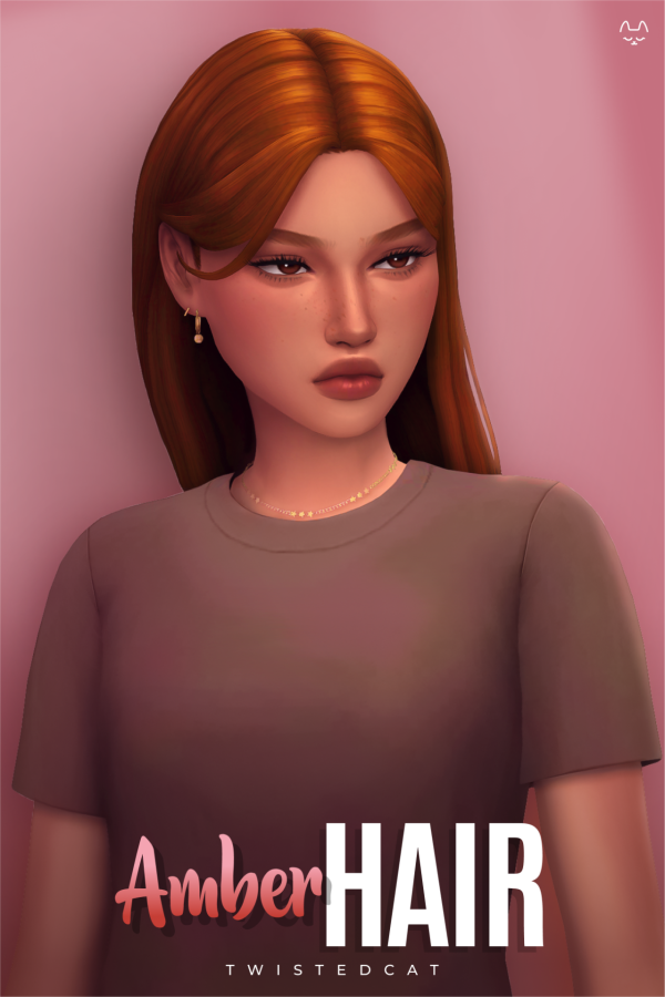Maxis Match Amber Hair(Download) by simsfinds - The Sims 4 Custom Content