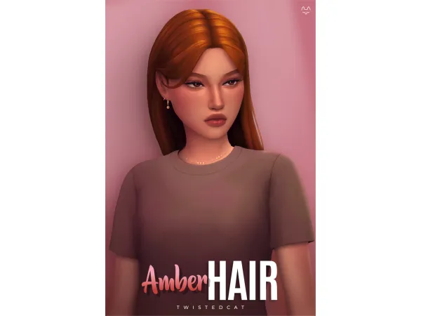 Maxis Match Amber Hair(Download) by TwistedCat - The Sims 4 Custom Content
