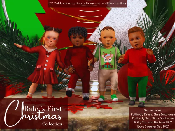 Alpha Baby's First Christmas Collection FT SimsDollhouse by FatalRoseCreations - The Sims 4 Custom Content
