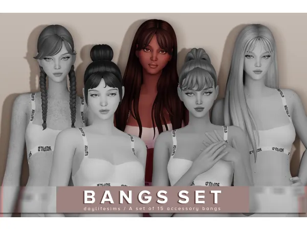 Maxis Match BANGS SET Perfect Day by daylifesims - The Sims 4 Custom Content