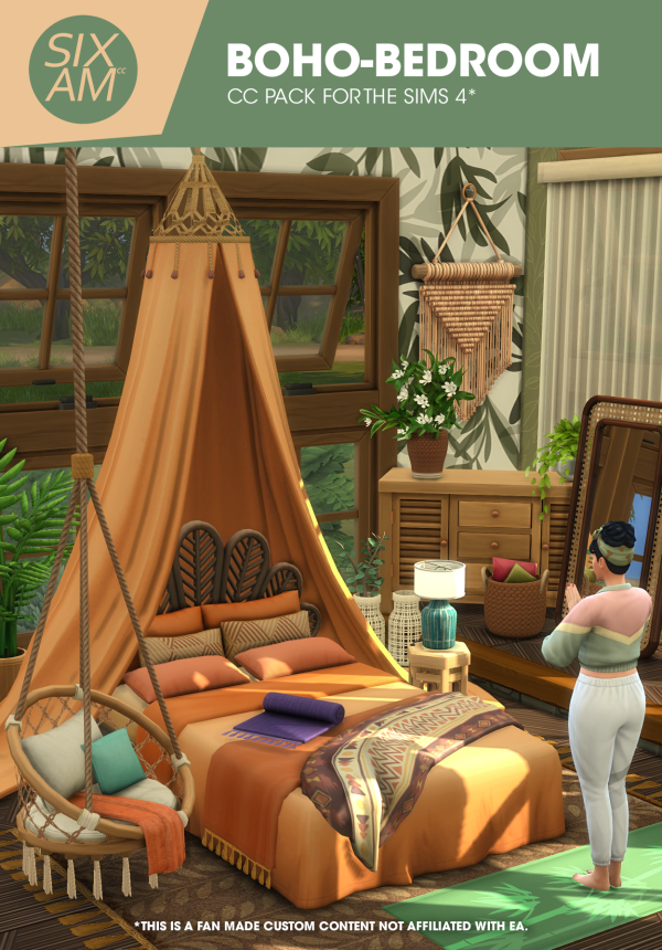 Maxis Match Boho Bedroom ( Pack for ) by simsfinds - The Sims 4 Custom Content