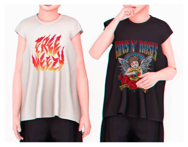 Alpha Boss T Shirt (Child Version) by plbsims - The Sims 4 Custom Content