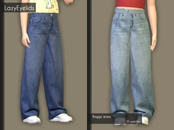 Alpha Baggy jeans by lazyeyelids - The Sims 4 Custom Content