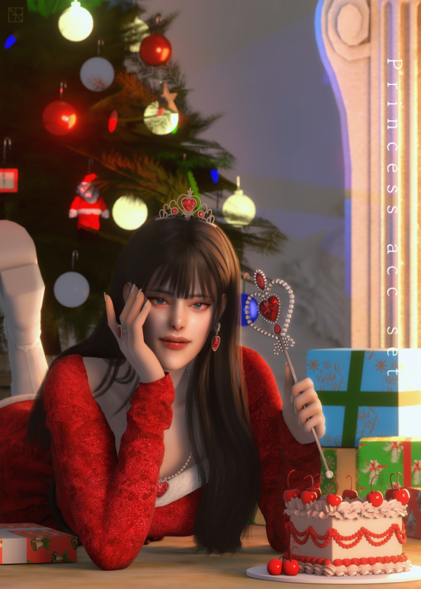 Alpha [Bongddi] Princess acc set pose by simsfinds - The Sims 4 Custom Content