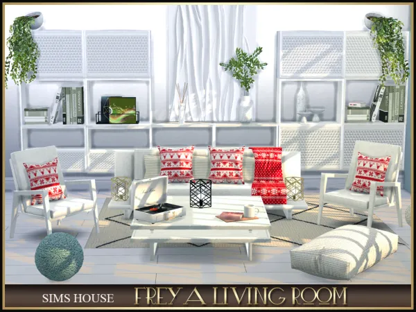 Alpha FREY living room by simsfinds - The Sims 4 Custom Content