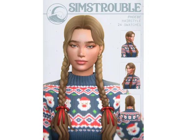 Phoebe Hairstyle (4 Versions) by simstrouble