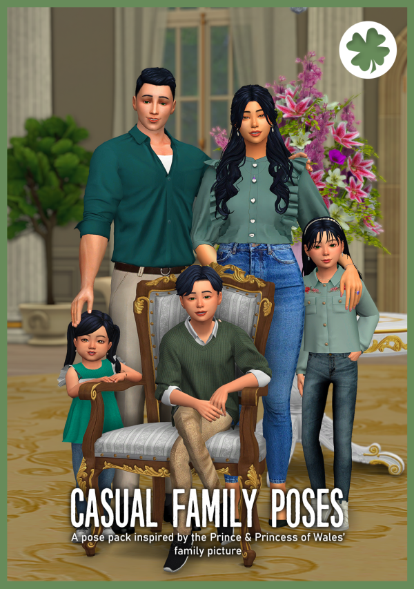 Mix Casual Family Poses by simsfinds - The Sims 4 Custom Content