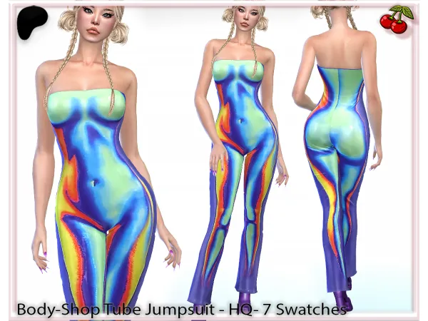Alpha 43310450277903Hottie Curved Body Shop Tube Jumpsuit by harmoniasims4 - The Sims 4 Custom Content