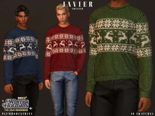Alpha JAVIER sweater by thesimsresource - The Sims 4 Custom Content