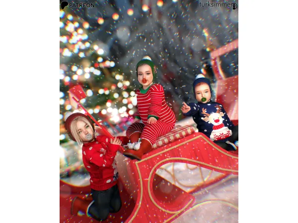 Alpha NEW YEAR GIFT Infant Overalls and Reindeer Jumper S282 S283 S284 by turksimmer - The Sims 4 Custom Content