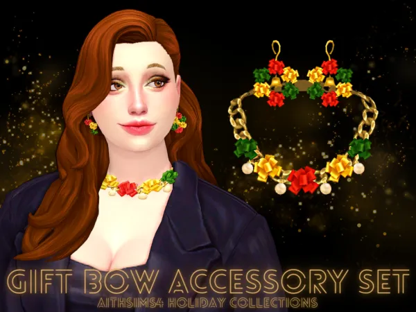 Maxis Match Gift Bow Accessory Set by aithsims - The Sims 4 Custom Content